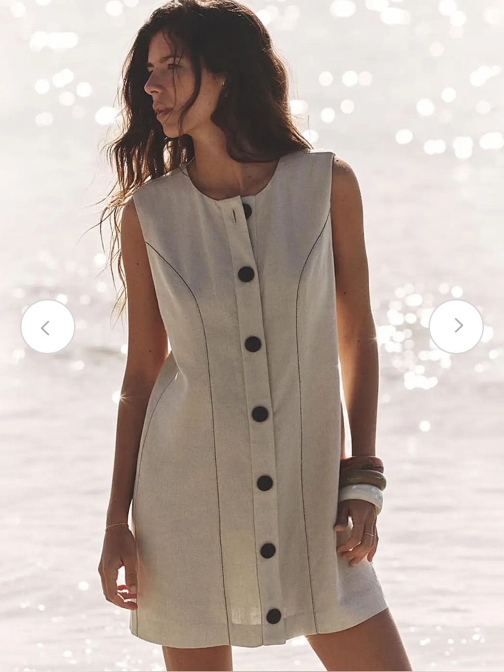 Zara - small - linen beige mini dress - New with Tags